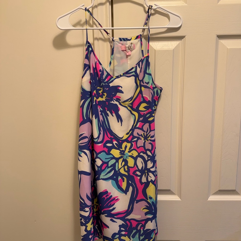 Lilly Pulitzer Multicolor Floral Slip Dress in Blue, Pink & Yellow